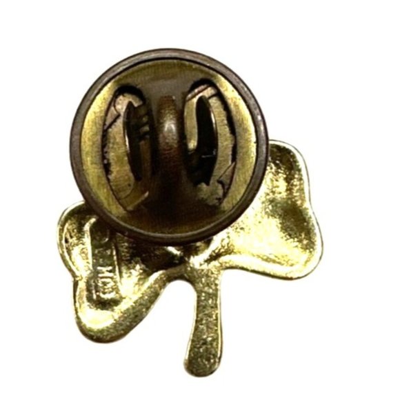 Gold Tone Irish Clover Green Gem Lapel Pin Trading Pin Irish Blessing St. Patric - Picture 2 of 5